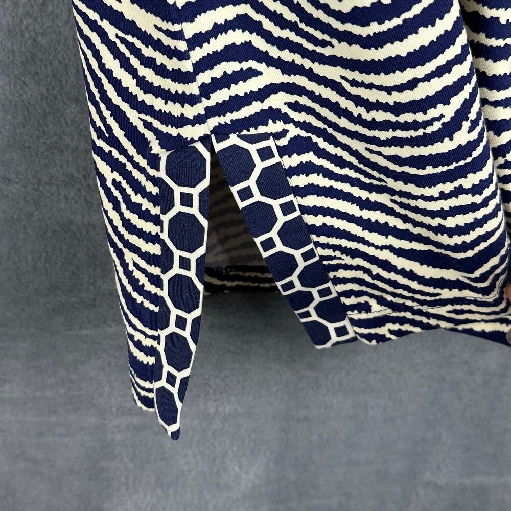 J Mclaughlin Top Womens XS Navy Zebra Catalina Tunic 3/4 Length Sleeve Stretch - Picture 4 of 15